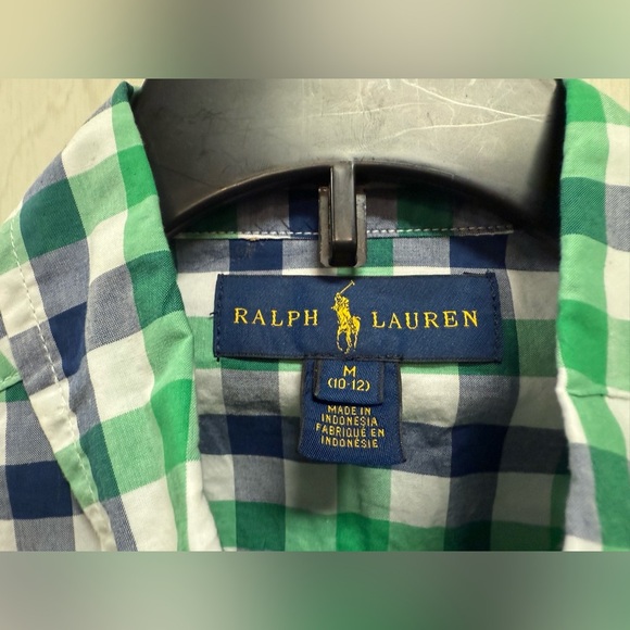 Ralph Lauren Plaid Button Down Boys 10-12 Long Sleeve Dress Shirt 0101 - Picture 6 of 7